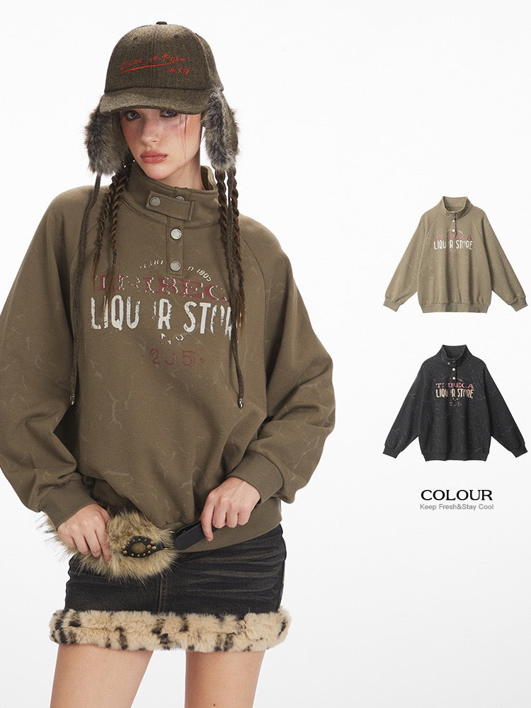 Archive Utility Mock Neck Sweatshirt