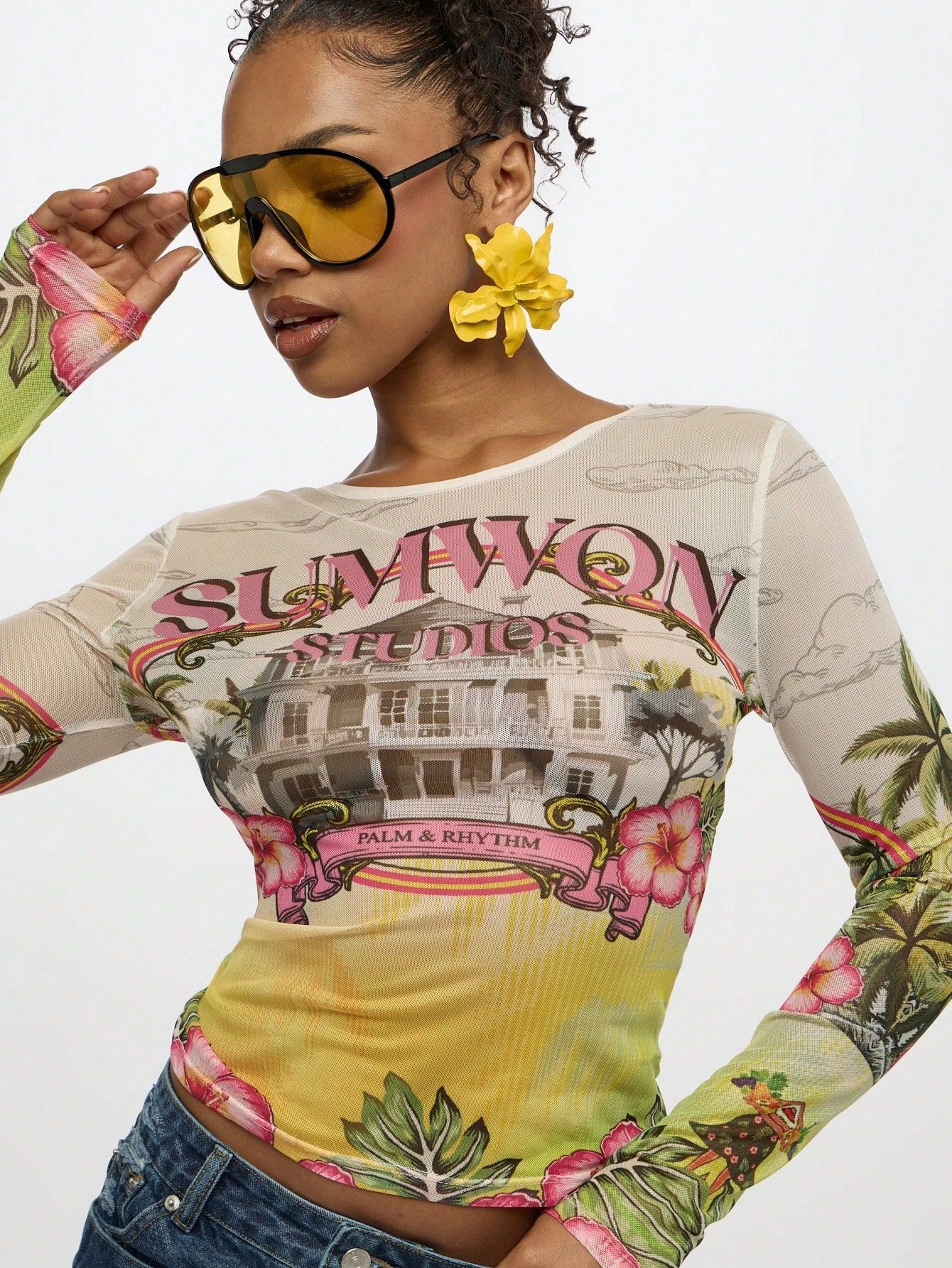 Sunset Riviera Mesh Top