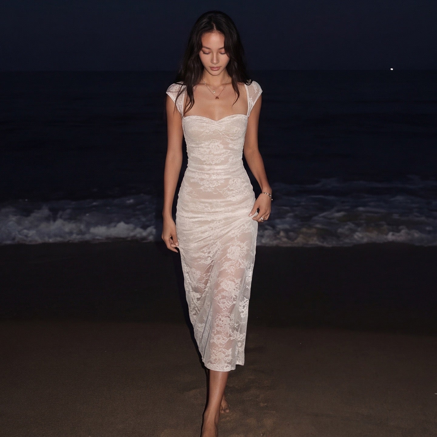 Moonlit Lace Maxi Dress