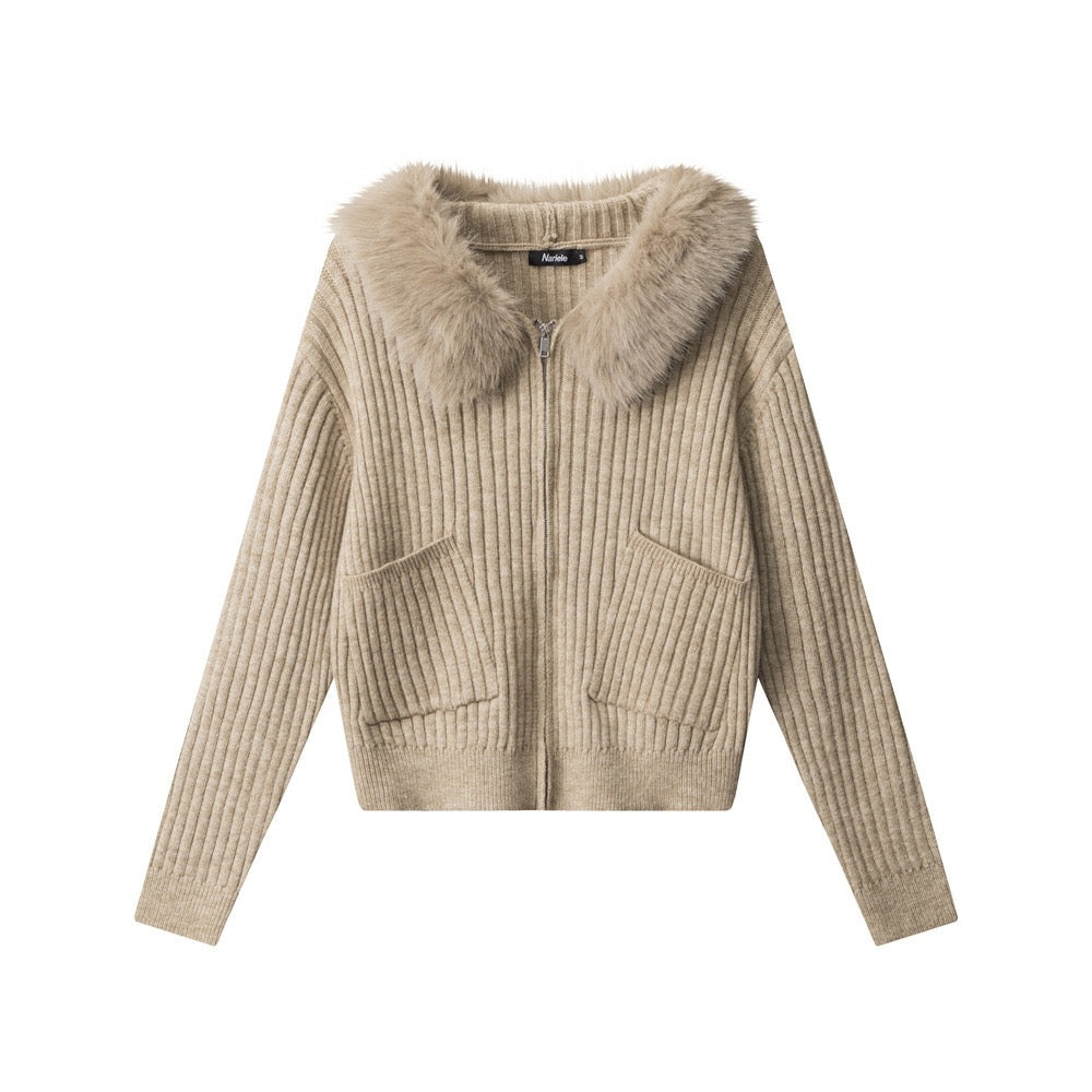 Aurora Faux Fur Knit Hoodie