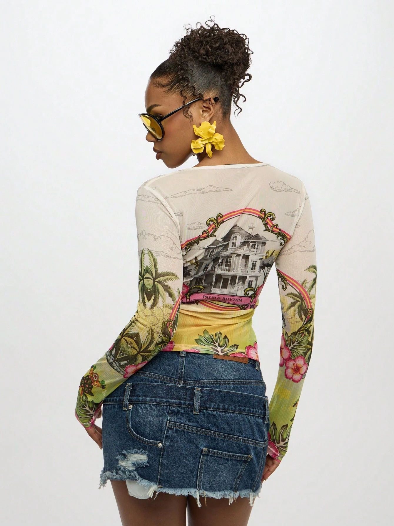 Sunset Riviera Mesh Top