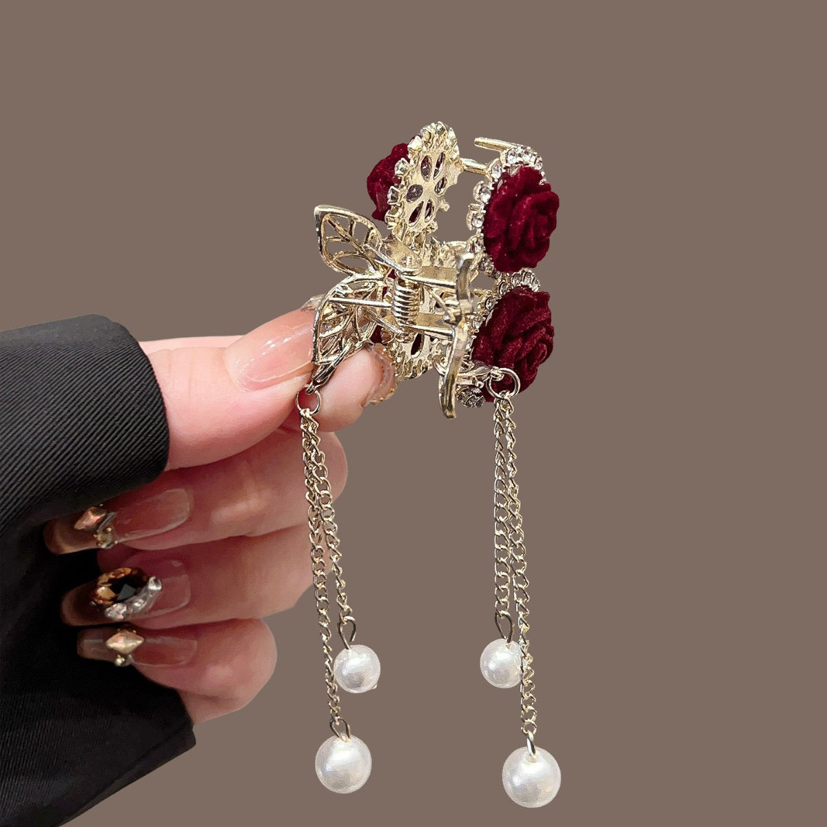 Crimson Rose Drop Earrings