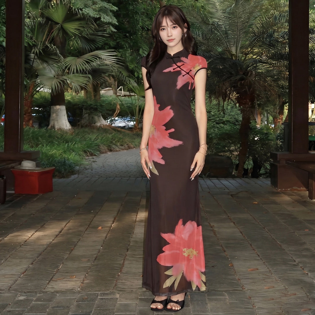 Camellia Bloom Maxi Dress