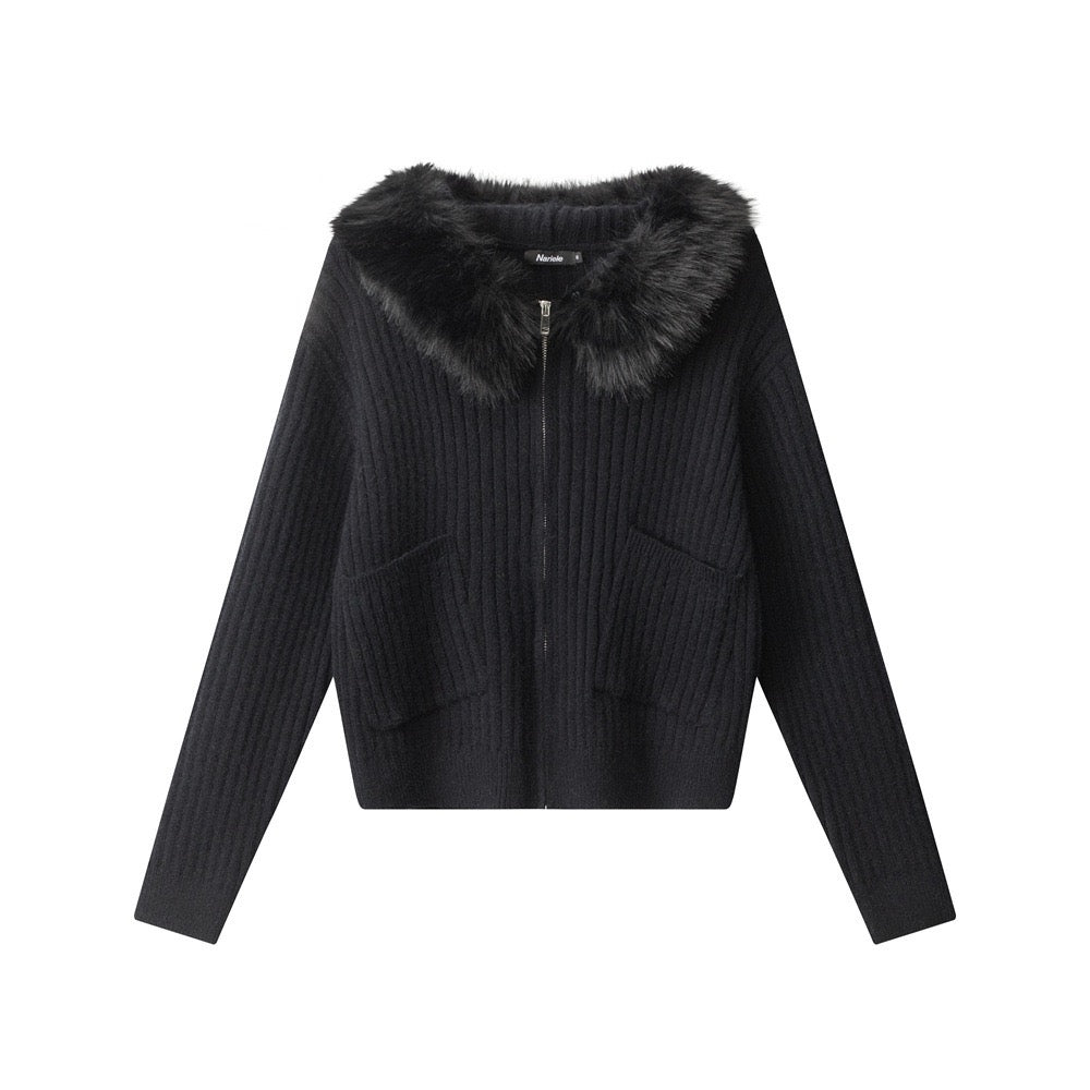 Aurora Faux Fur Knit Hoodie