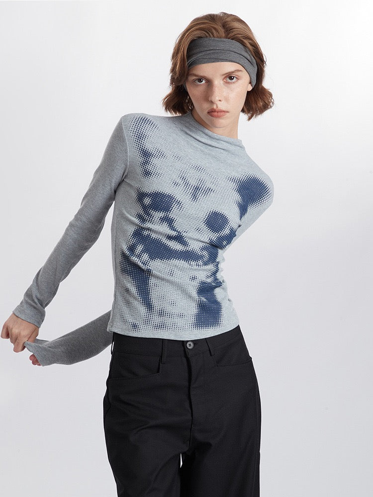 Pixel Cat Long Sleeve Top