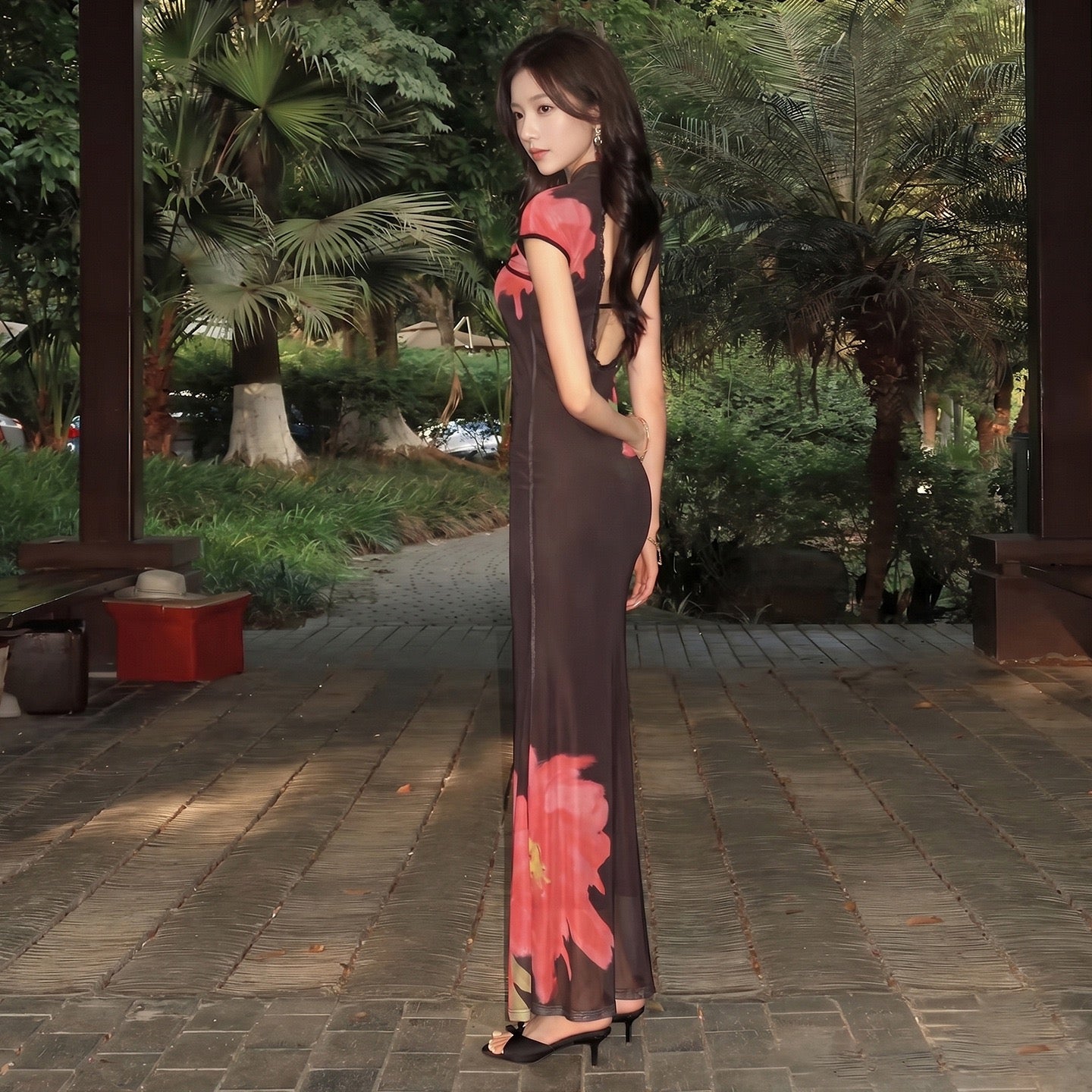 Camellia Bloom Maxi Dress