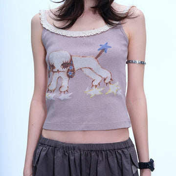 Star Puppy Lace Cami